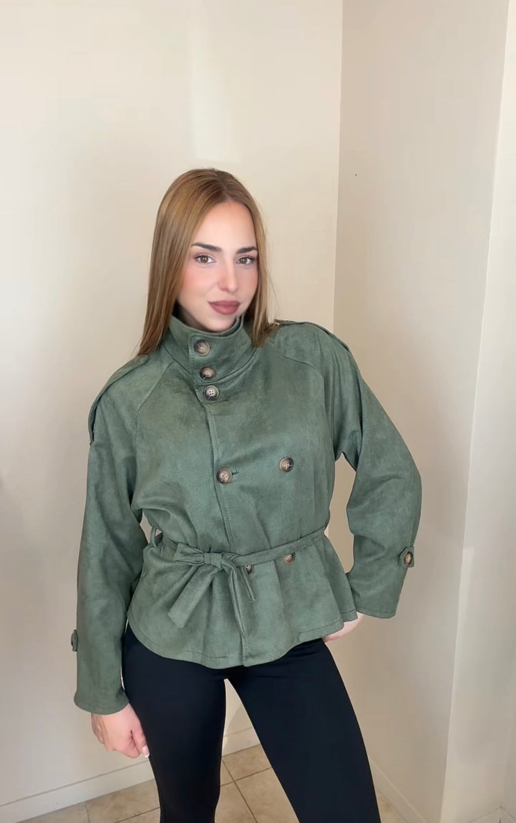 Gabardina efecto ante