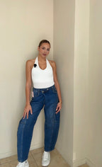 Jeans balloon cruzado