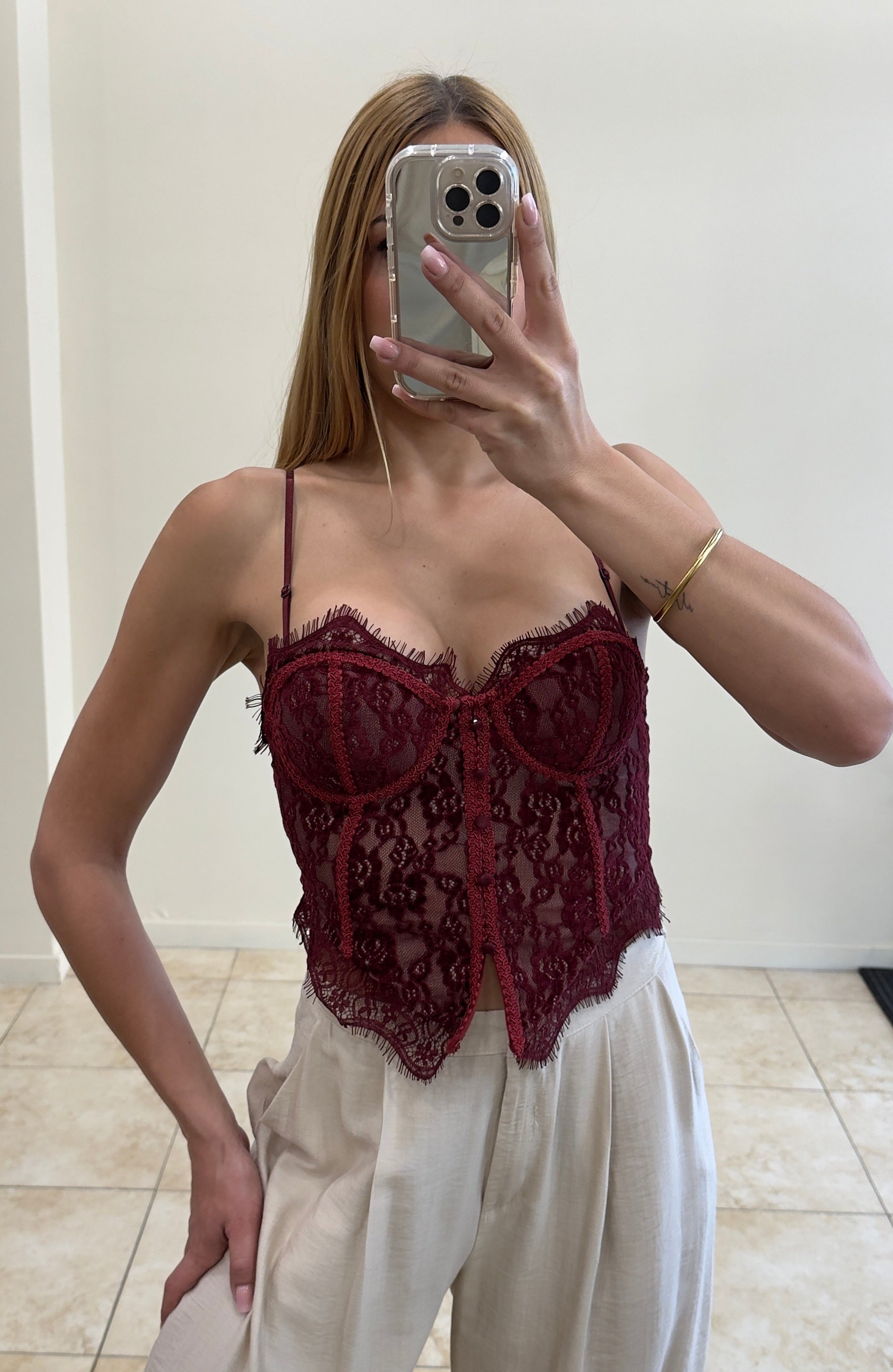 Corset encaje bordado