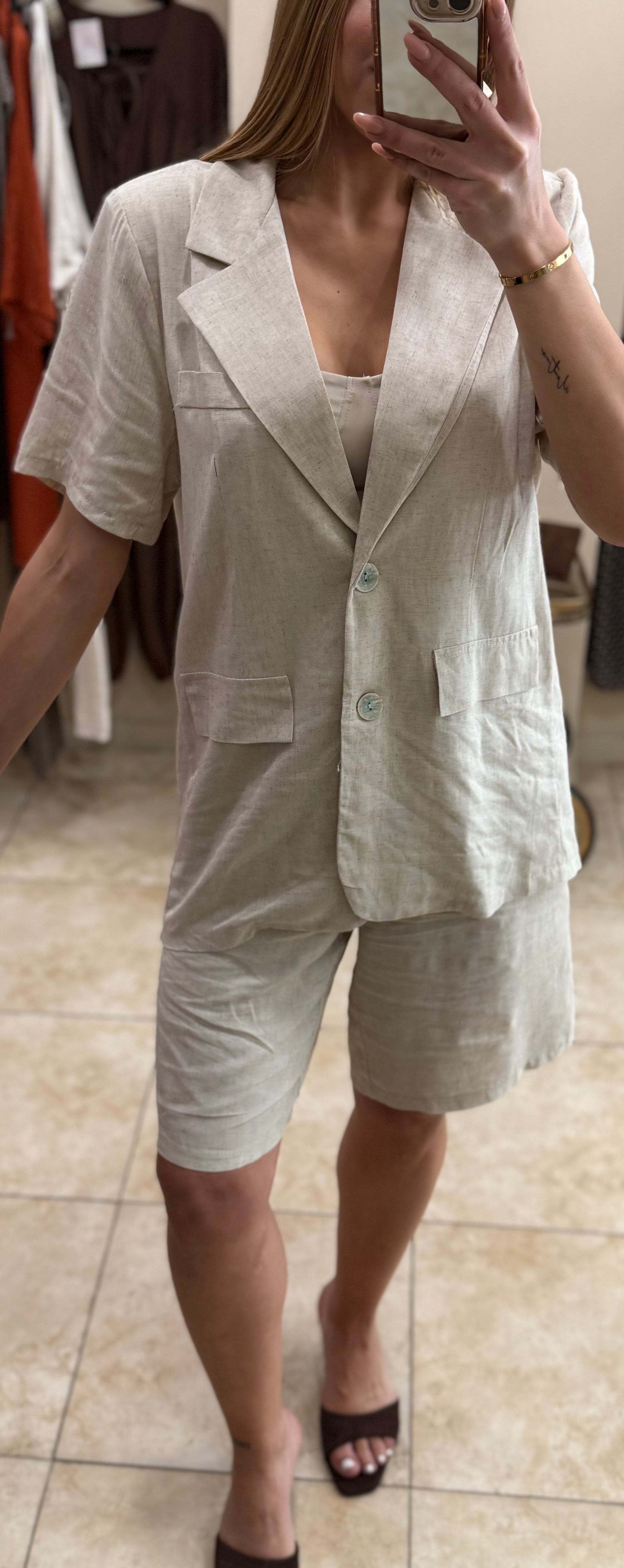 Set lino bermudas