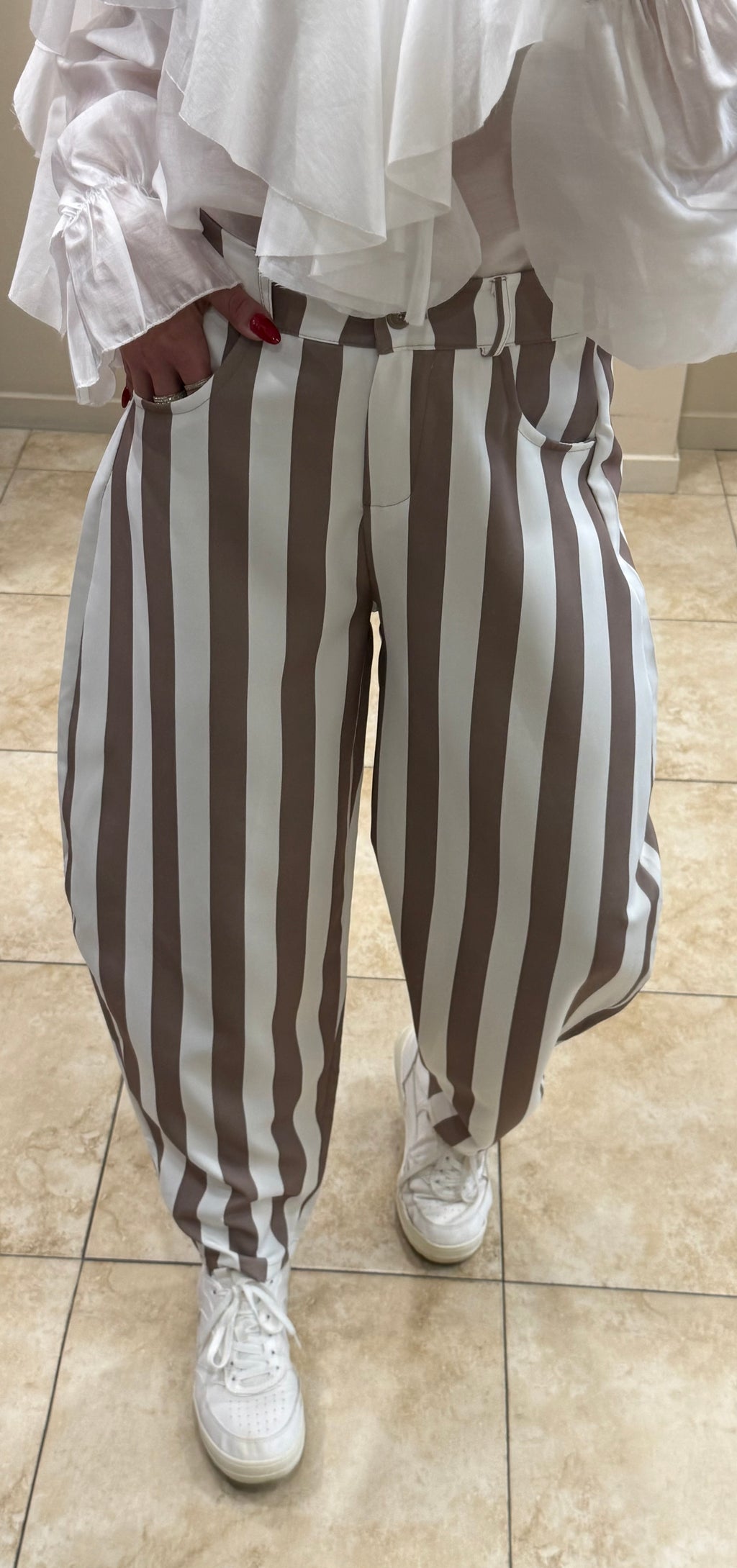 Pantalón balloon rayas