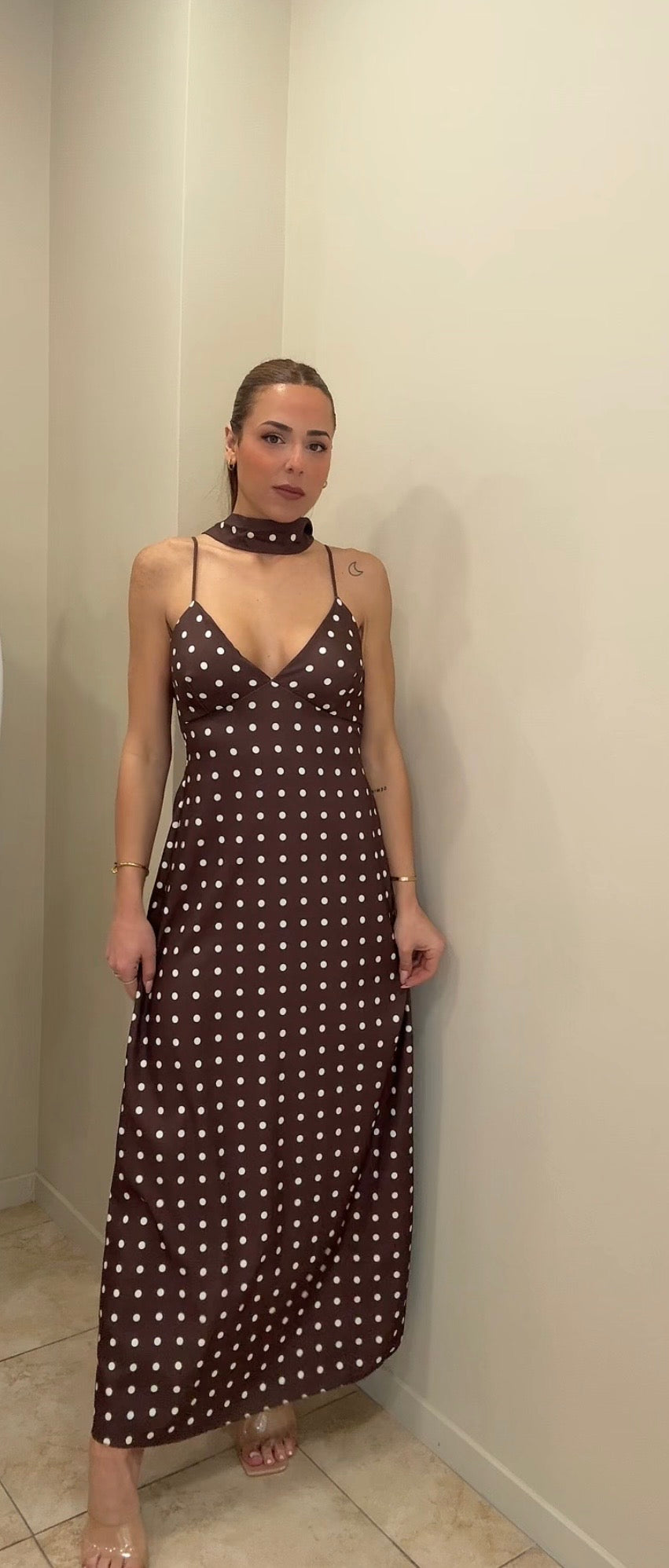 Vestido largo lunares