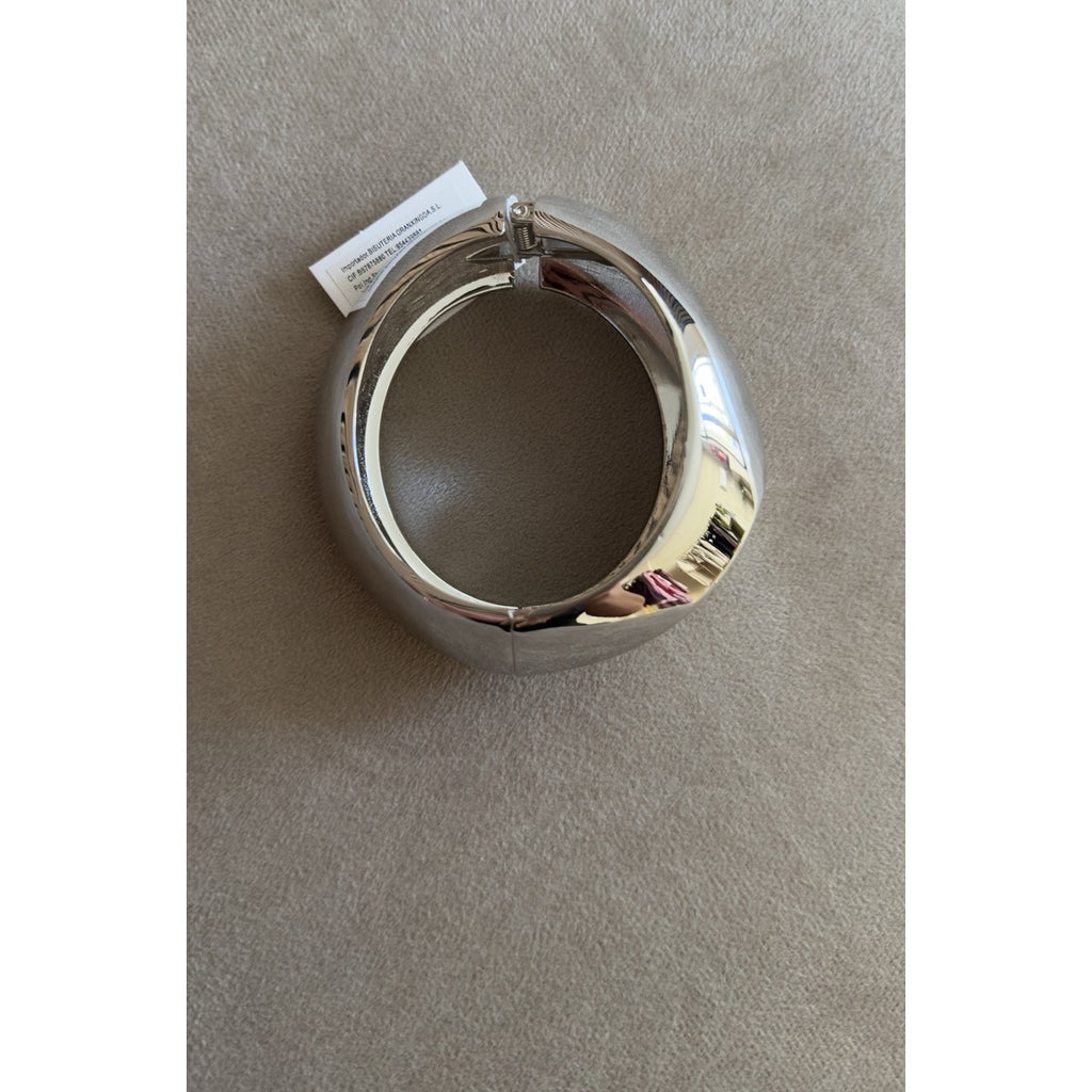 Brazalete ancho plateado