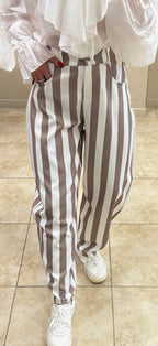 Pantalón balloon rayas