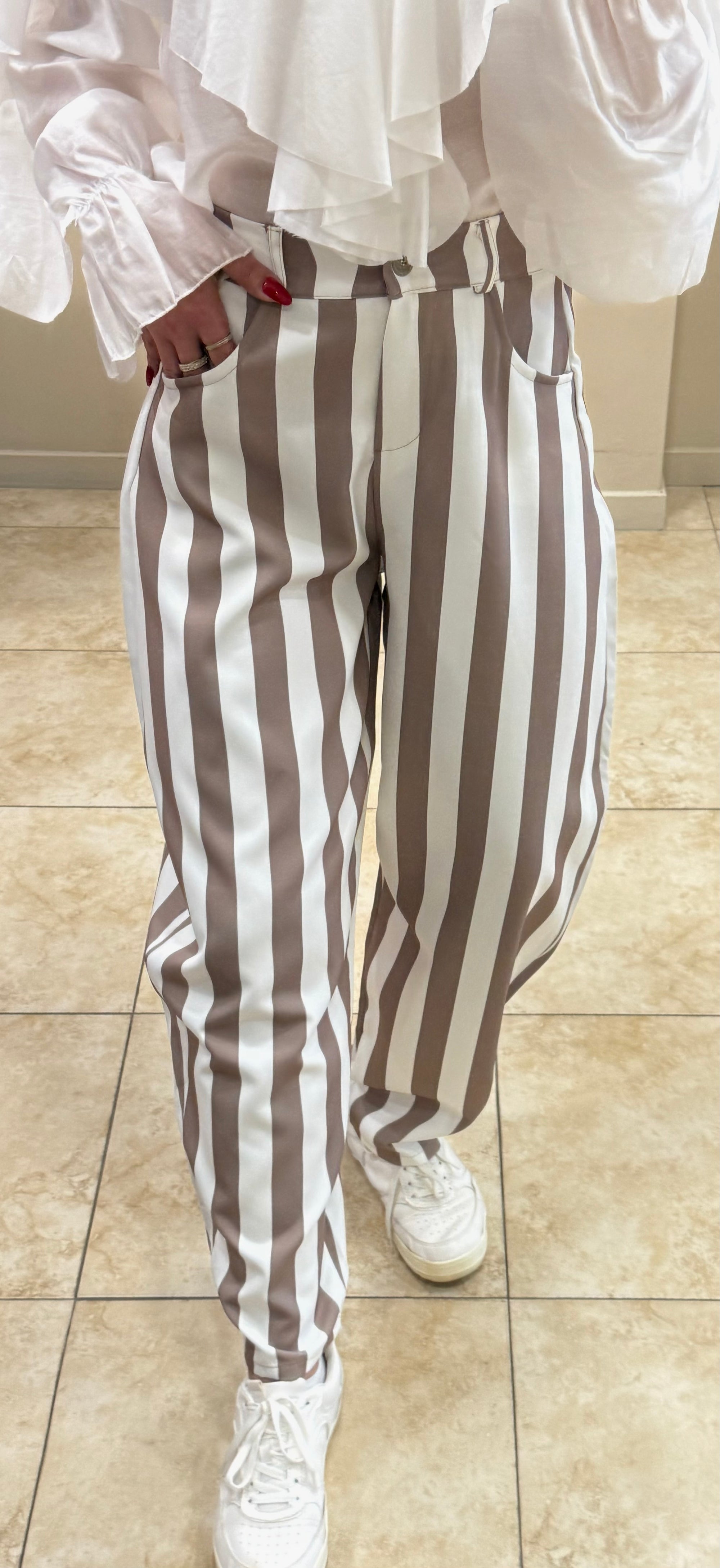 Pantalón balloon rayas