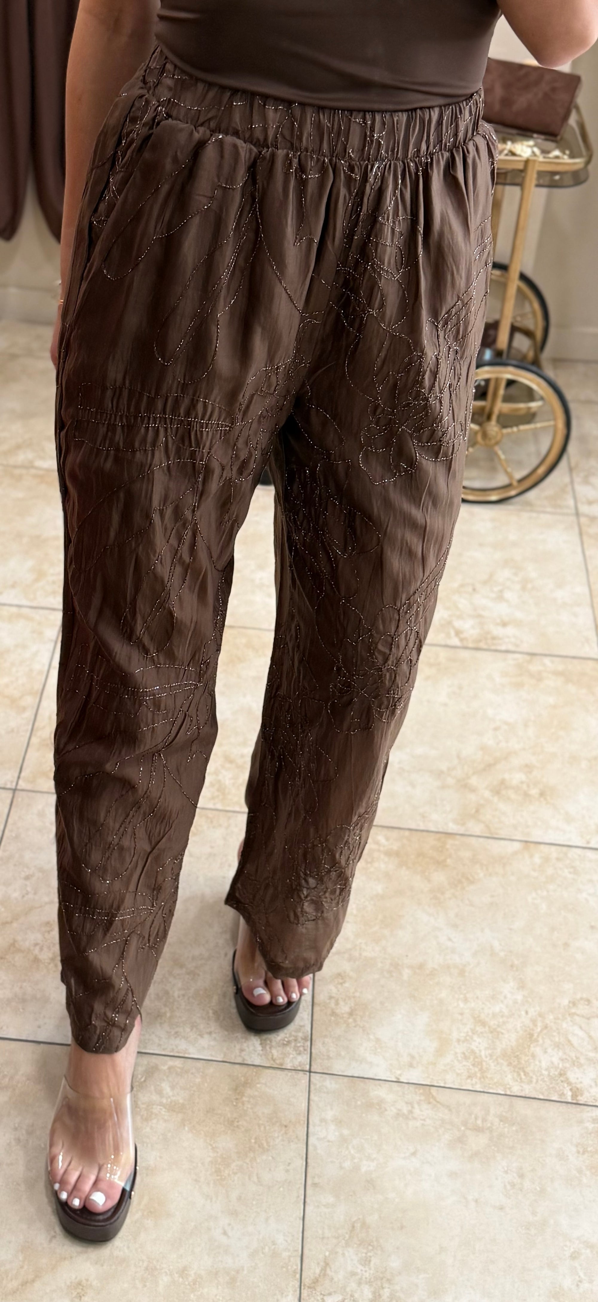 Pantalón gasa brillo