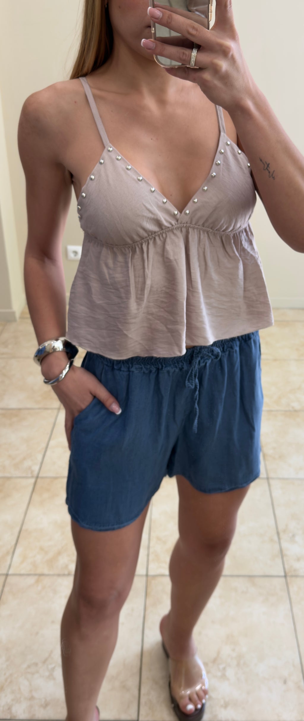 Short denim fluido