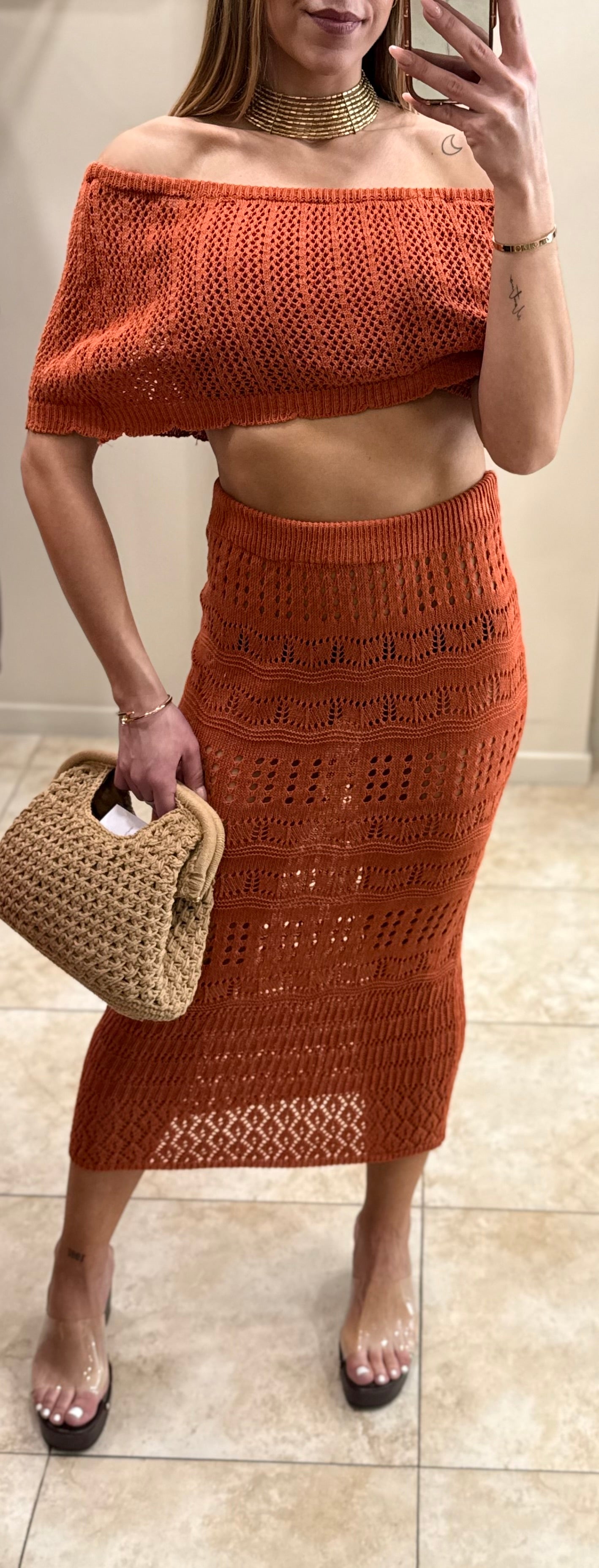 Conjunto falda crochet