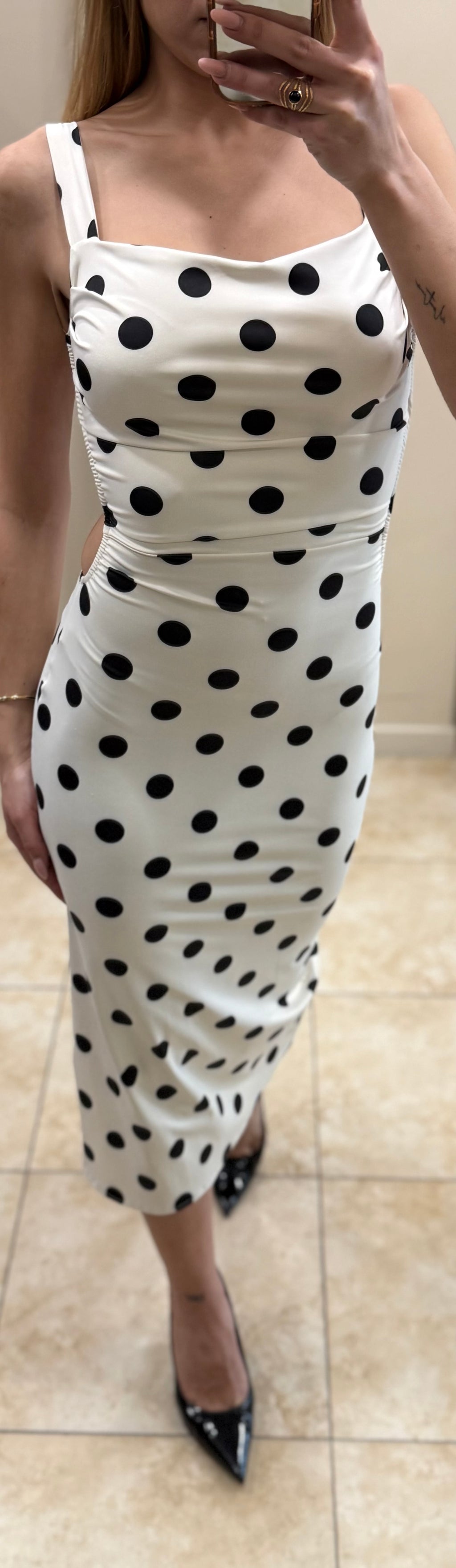 Vestido licra lunares