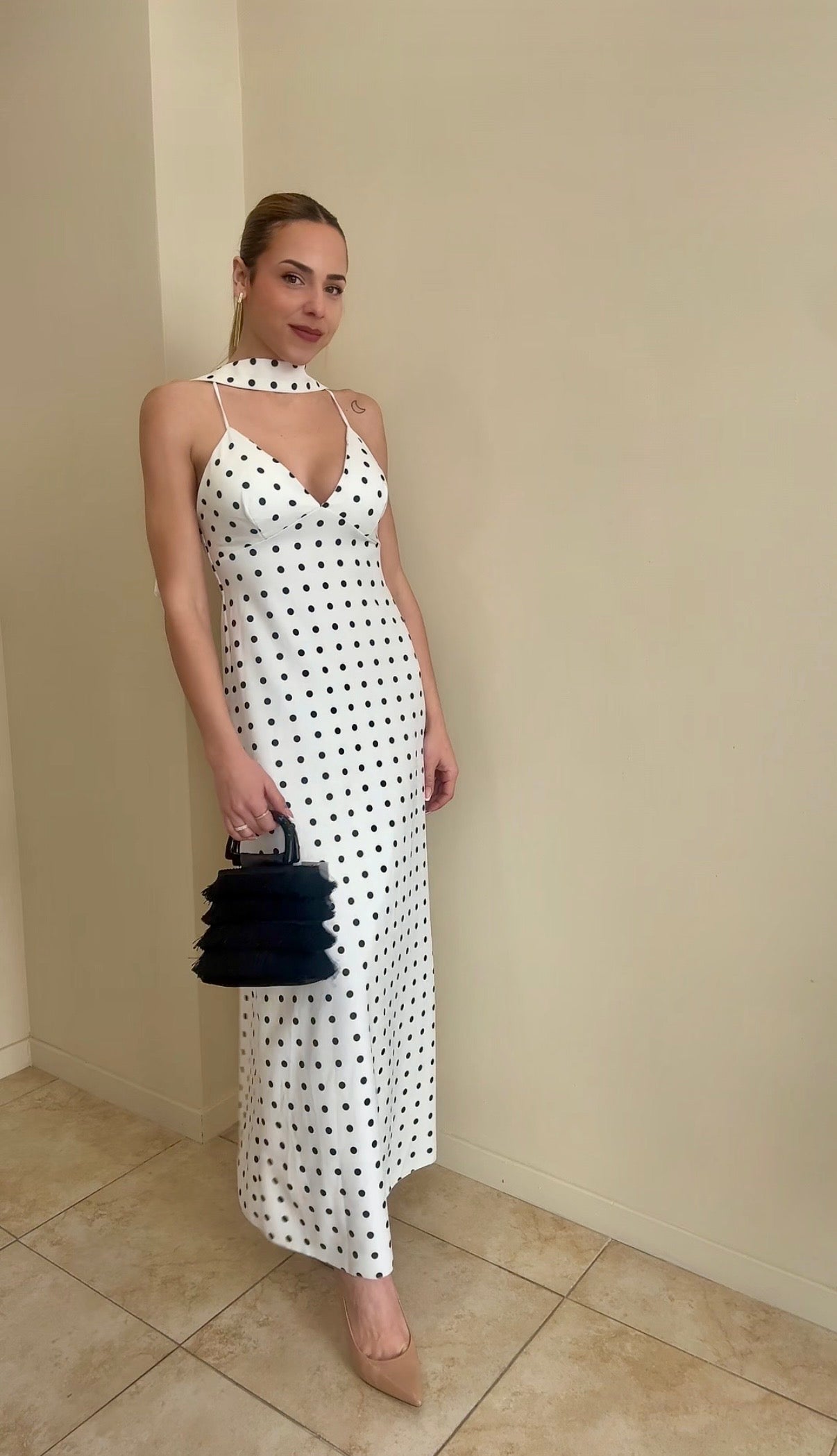 Vestido largo lunares