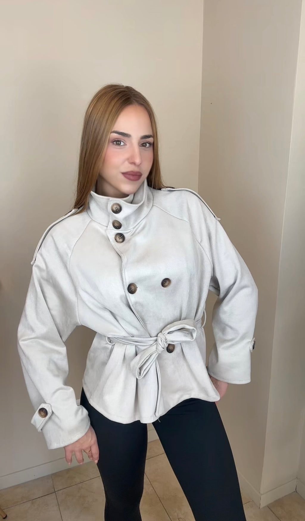 Gabardina efecto ante