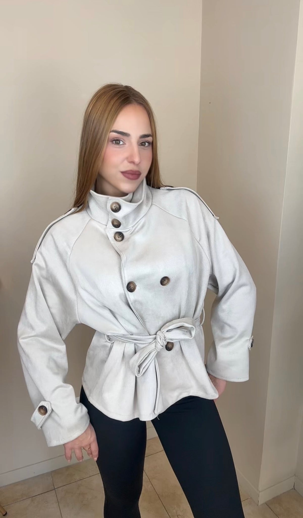 Gabardina efecto ante