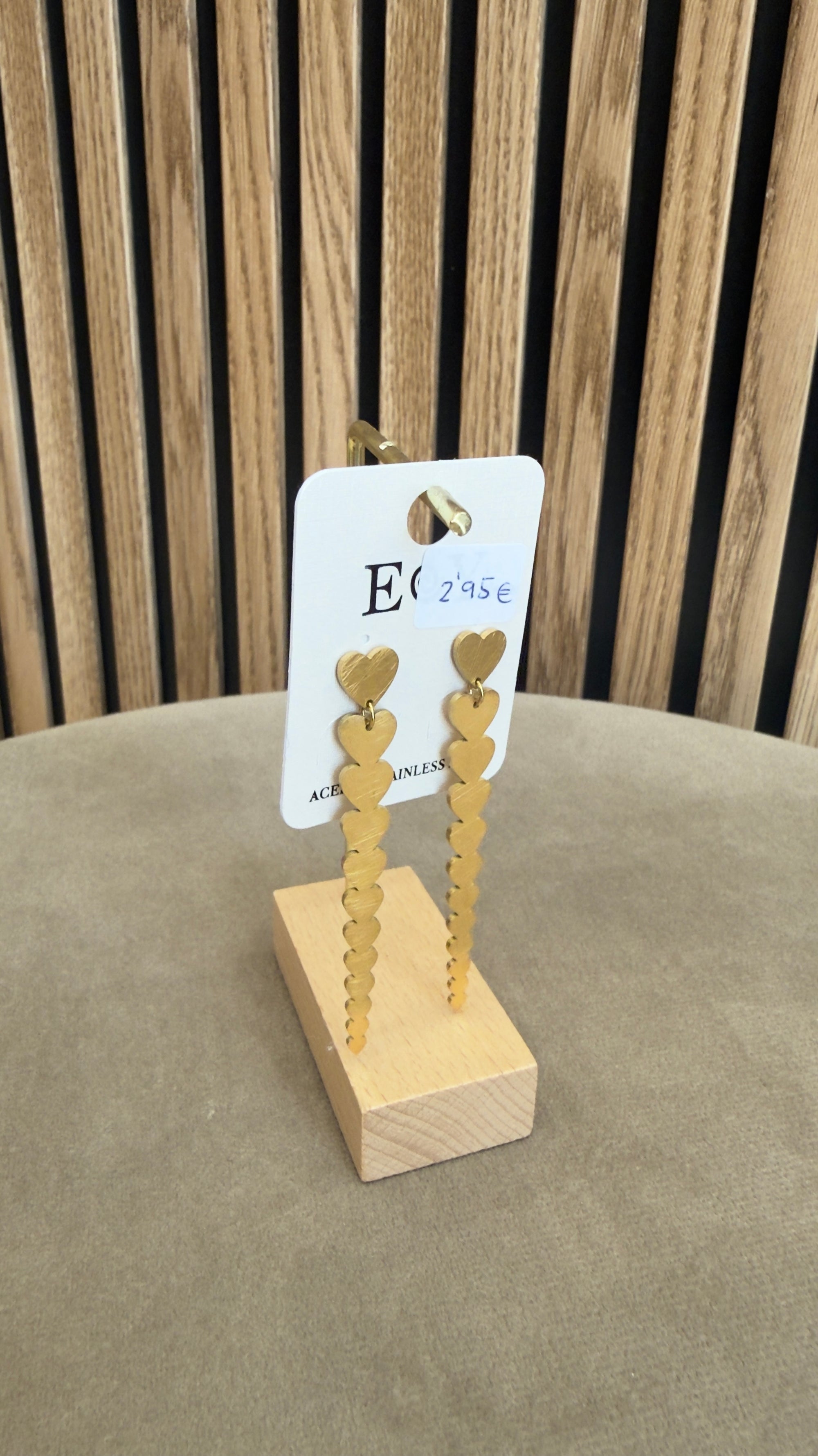 Pendientes largos corazones