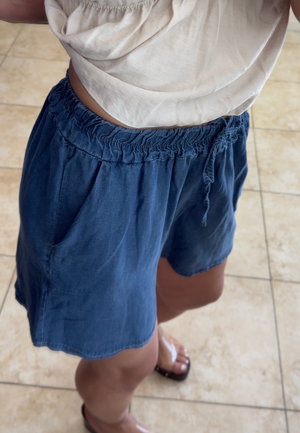 Short denim fluido