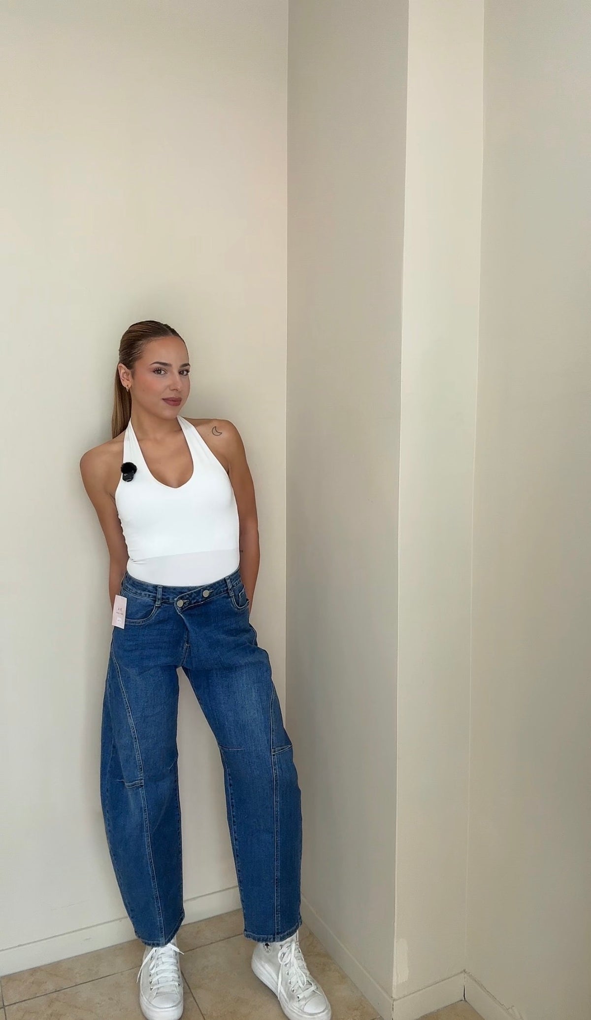 Jeans balloon cruzado