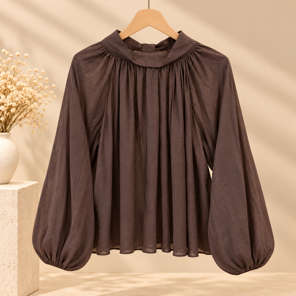 Blusa gasa marrón