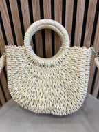 Mini cesta rafia crema