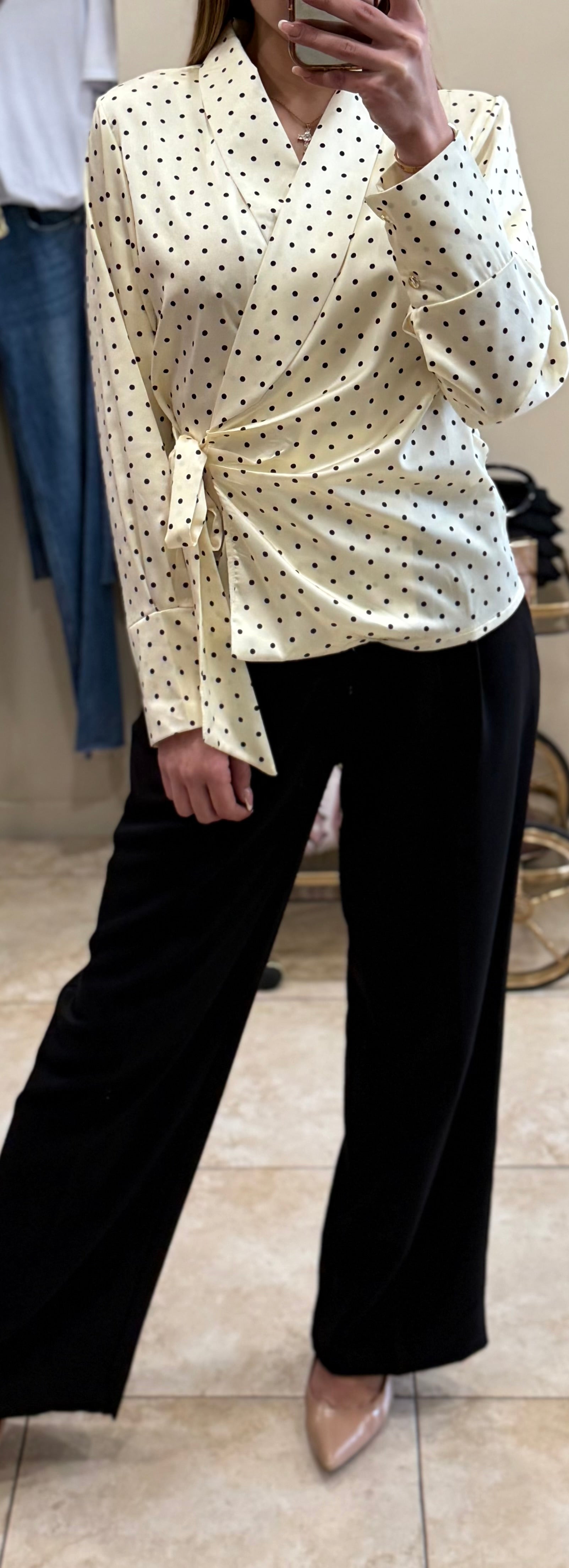 Blusa lunares lazada