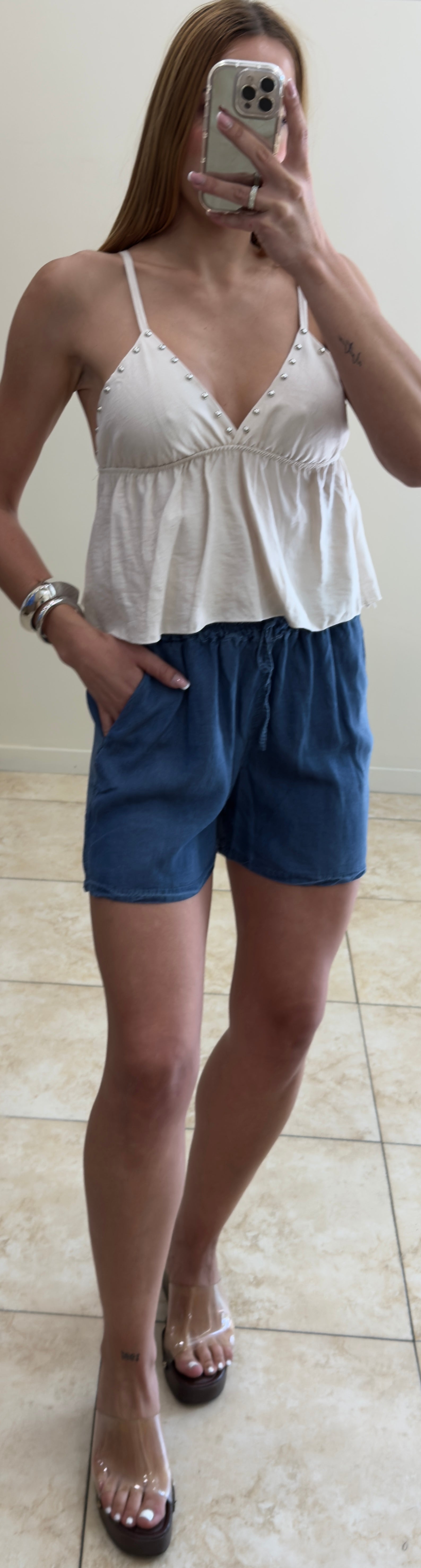 Short denim fluido