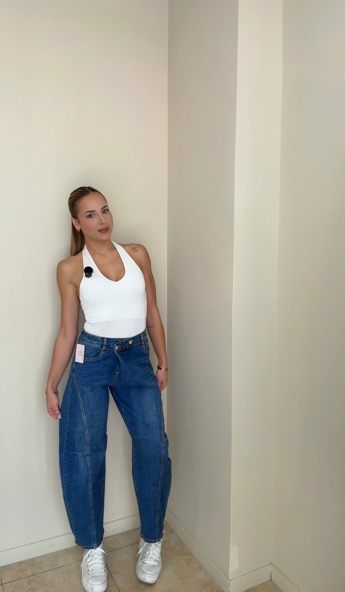 Jeans balloon cruzado