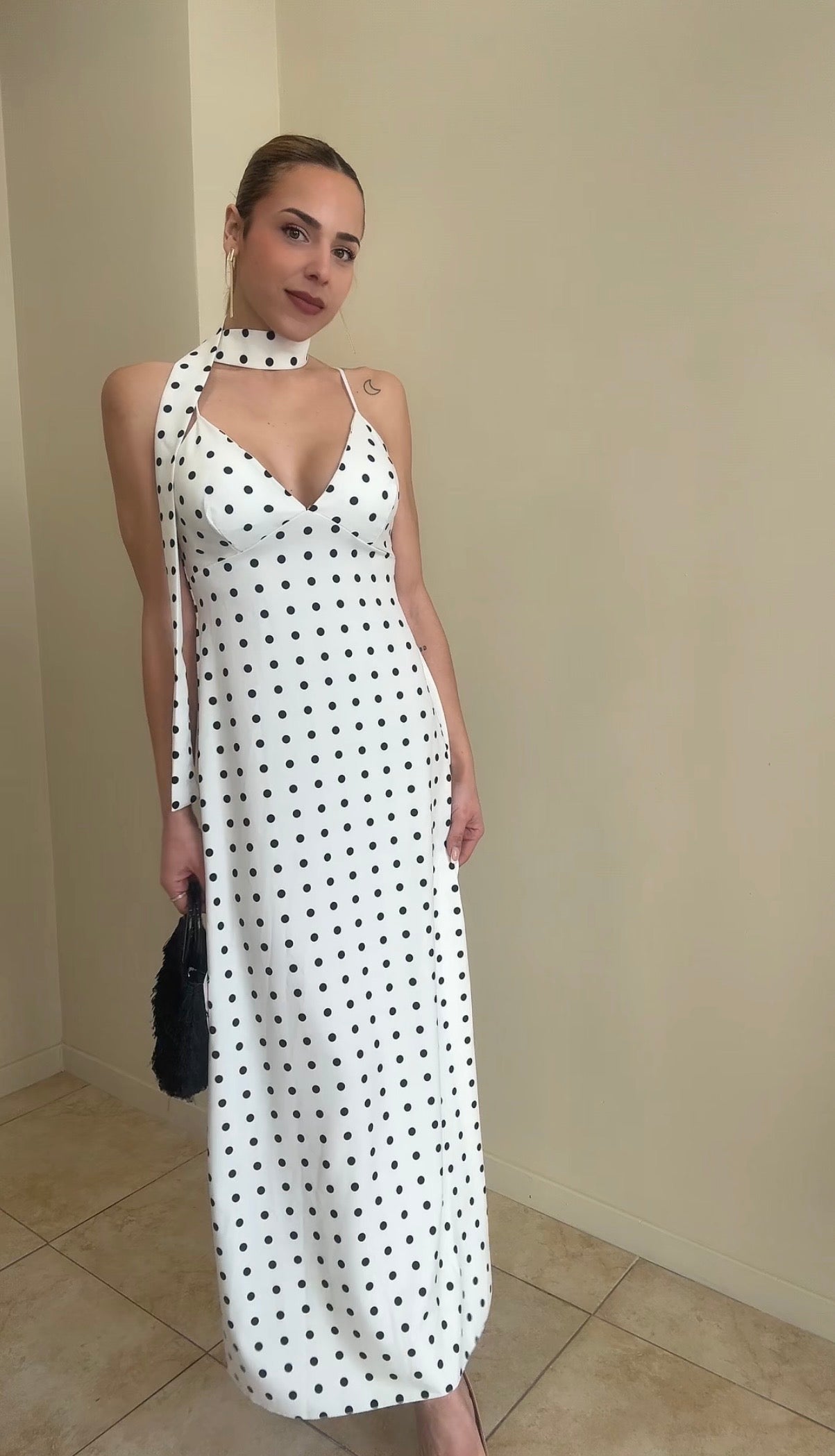 Vestido largo lunares