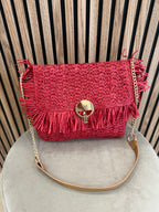 Bolso rafia rojo
