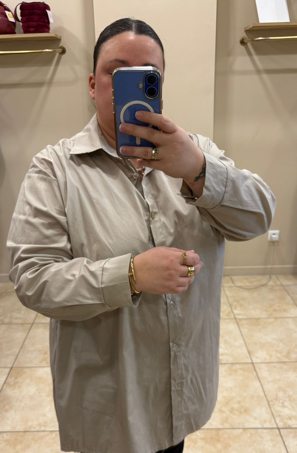 Camisa básica beige