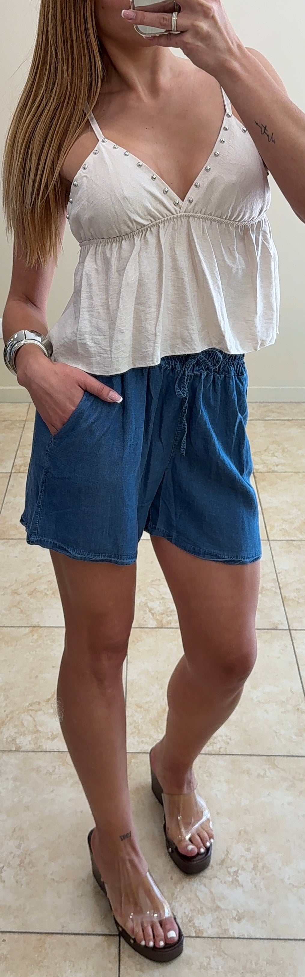 Short denim fluido