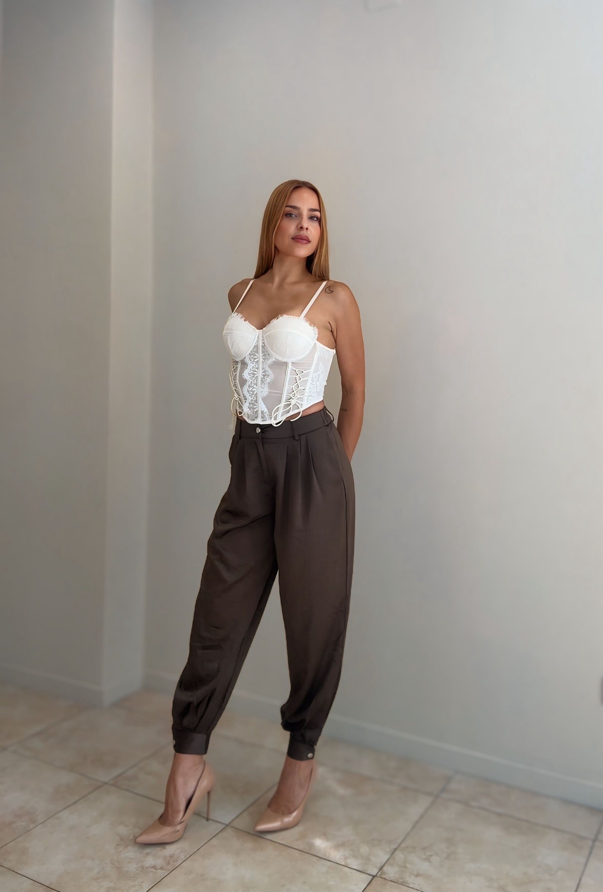 Pantalón satinado bombacho