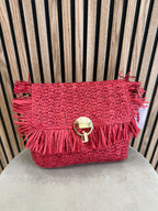 Bolso rafia rojo