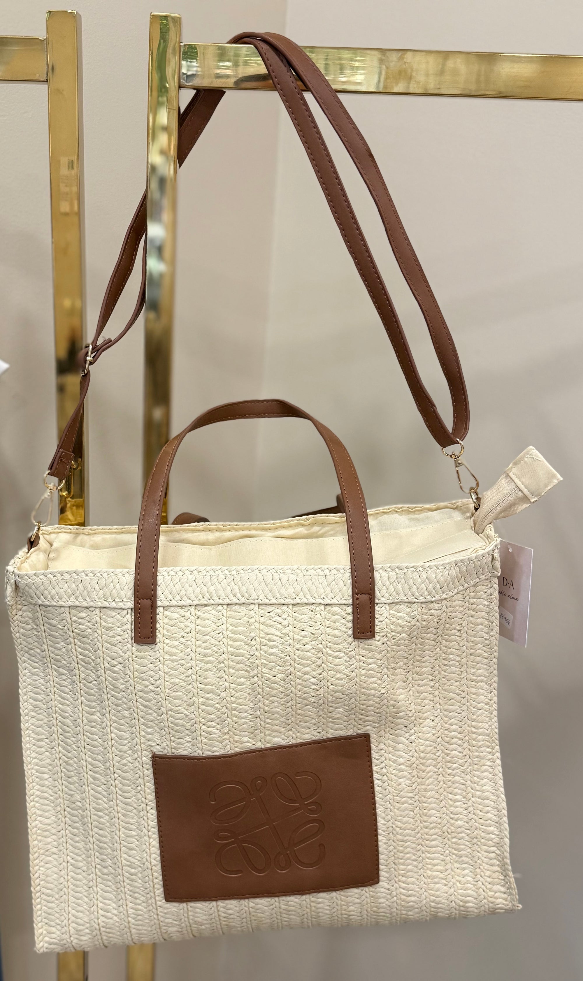 Bolso rafia crema LW