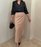Falda midi satinada