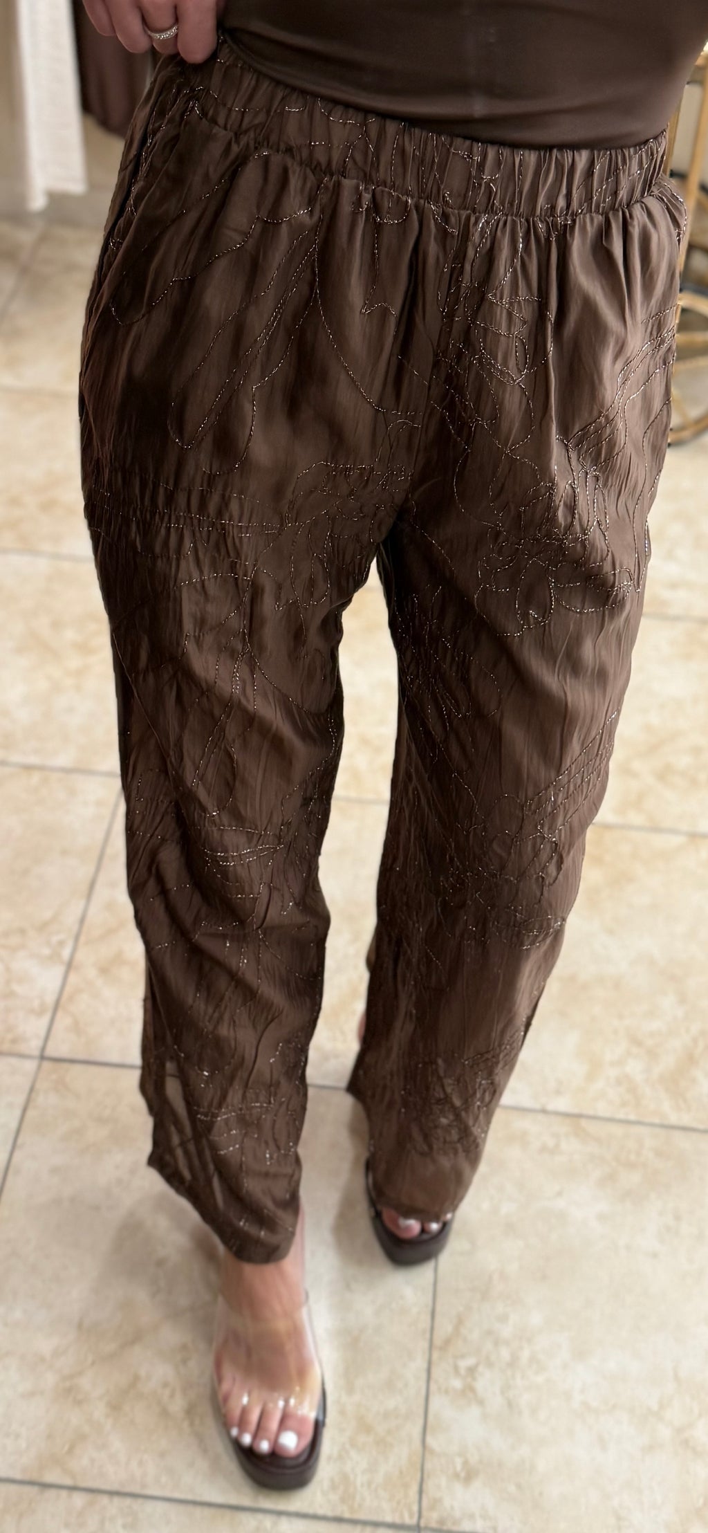 Pantalón gasa brillo
