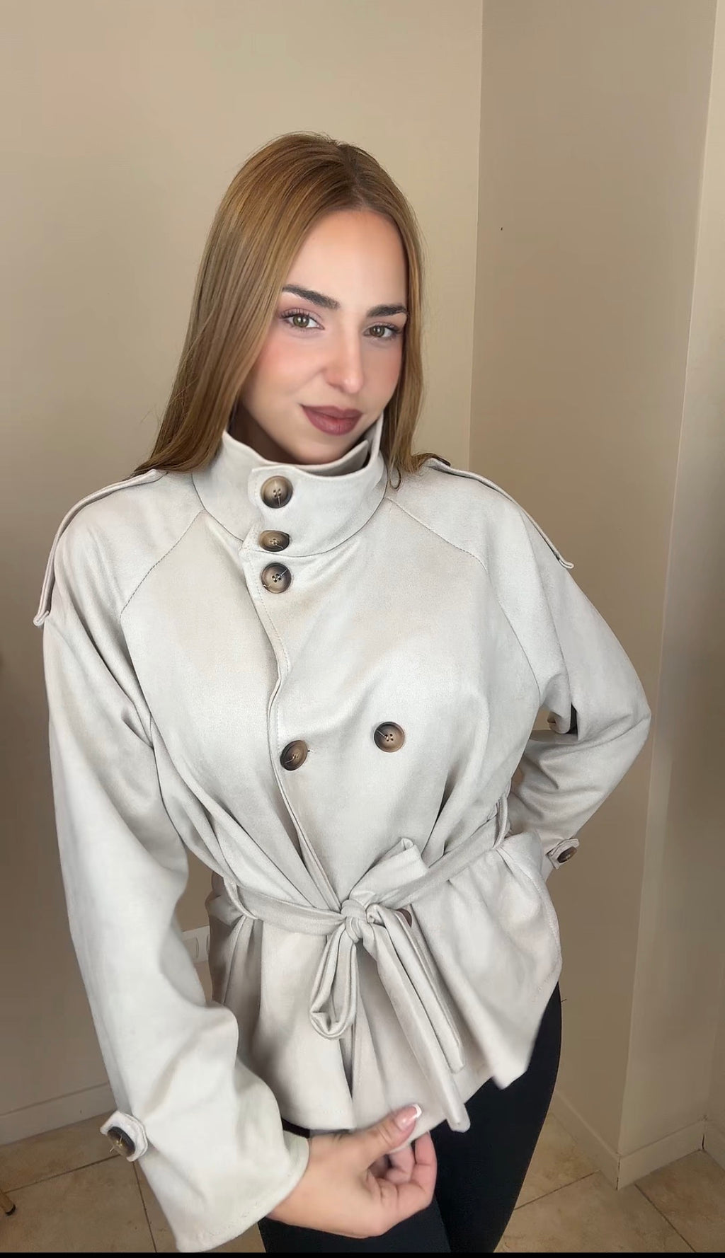 Gabardina efecto ante