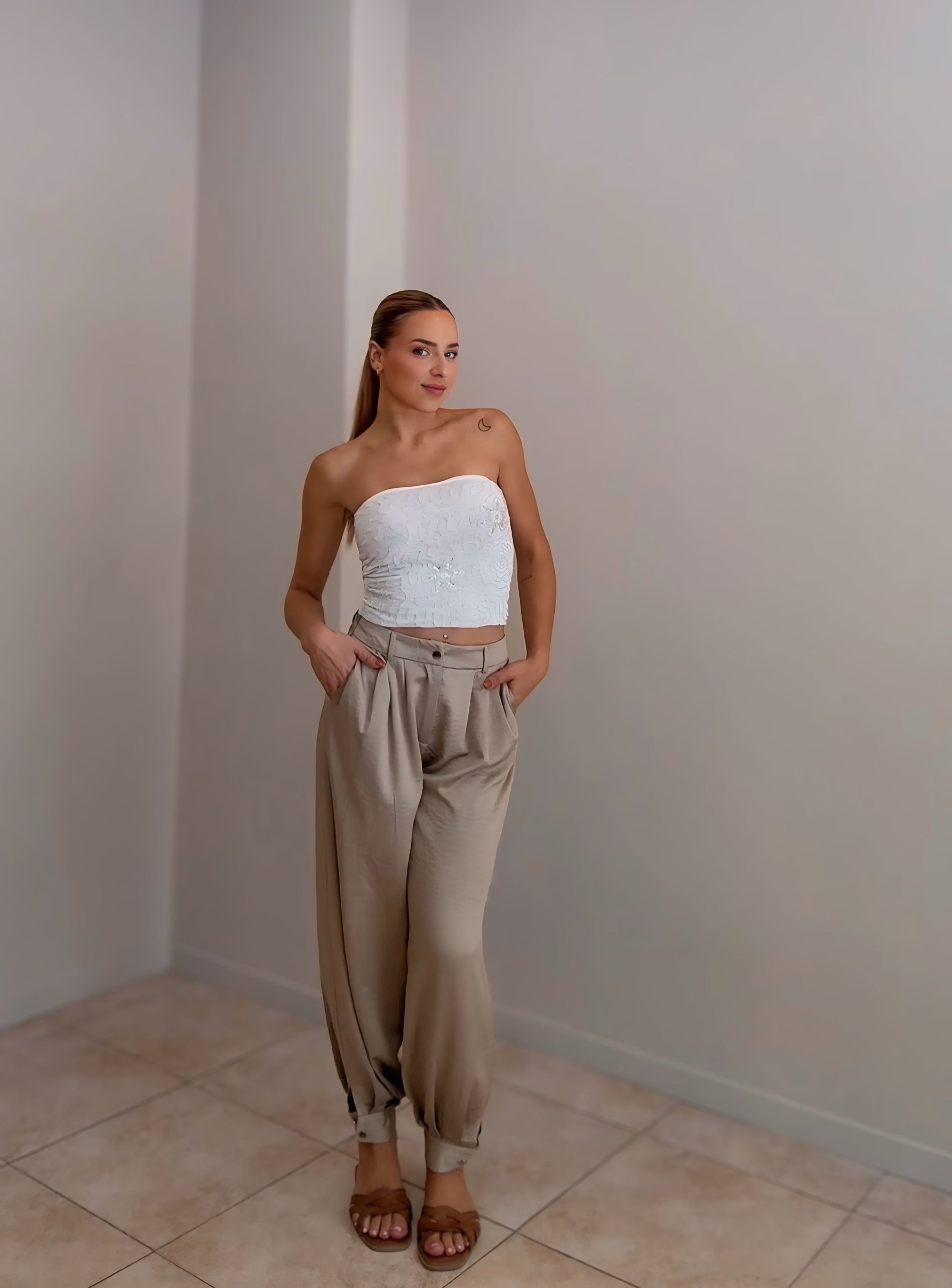 Pantalón satinado bombacho