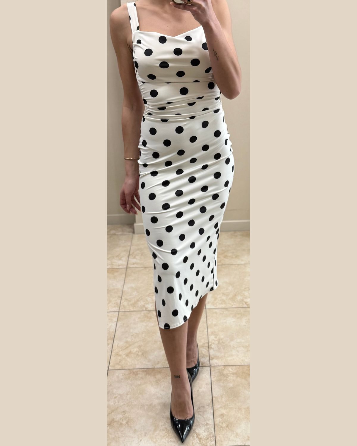 Vestido licra lunares