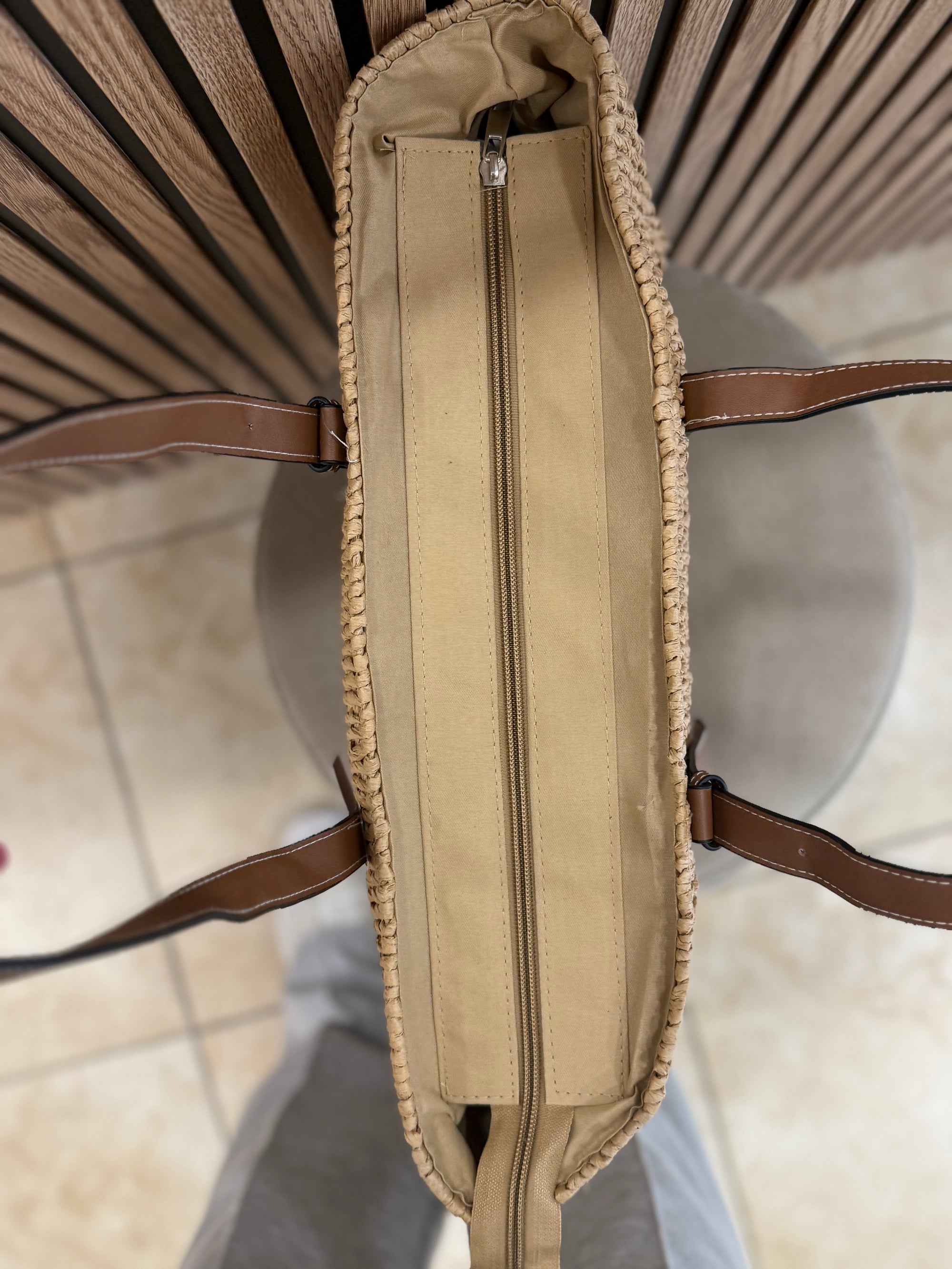 Bolso rafia beige LW