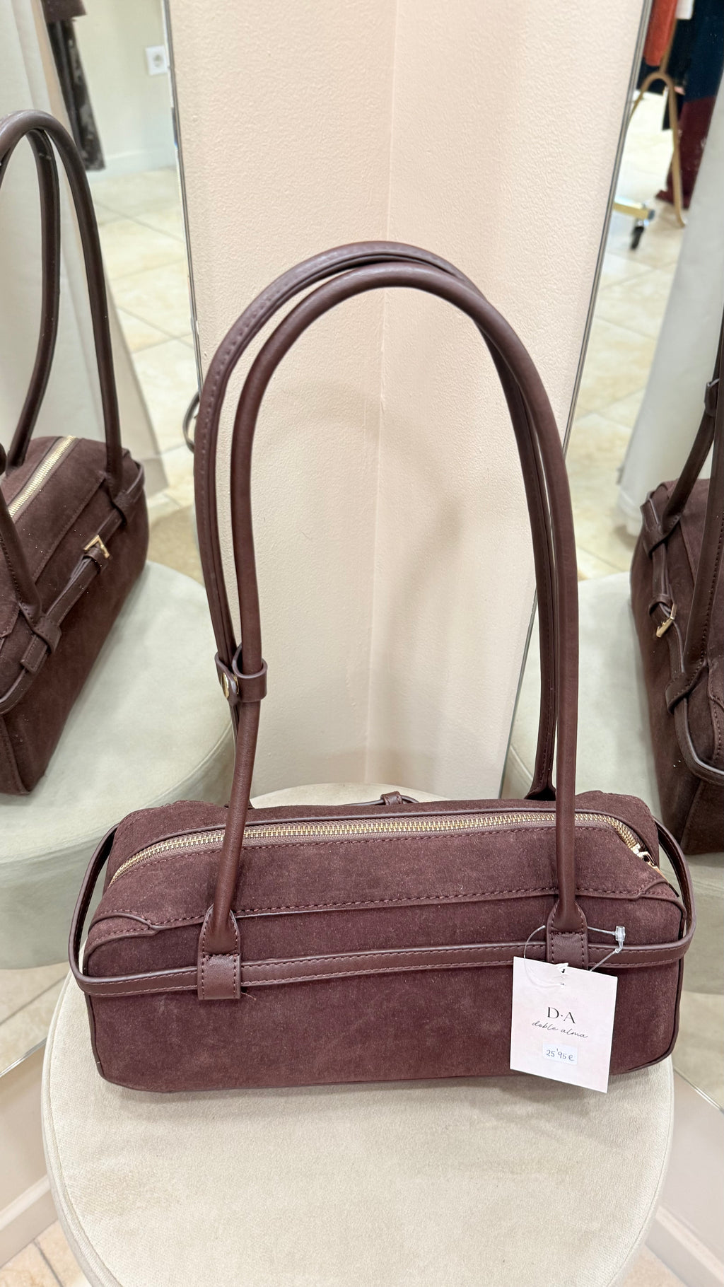 Bolso marrón chocolate ante