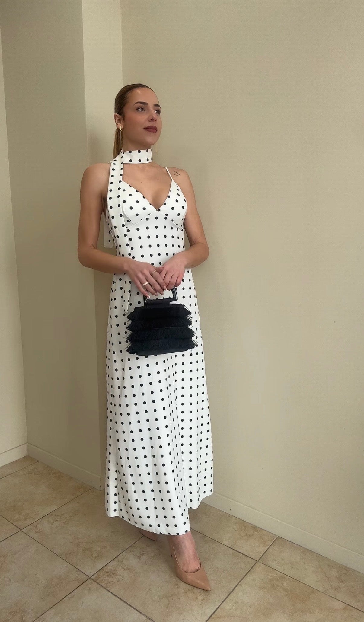 Vestido largo lunares