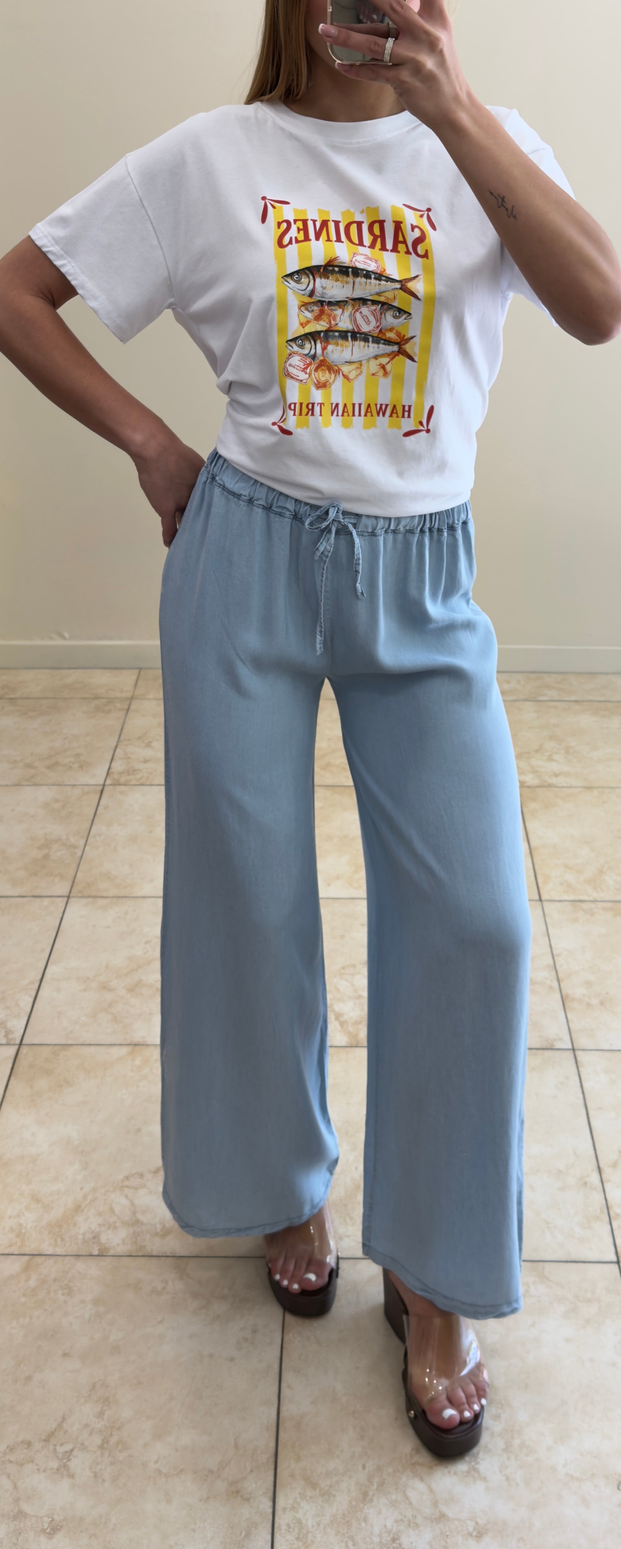 Pantalón denim fluido