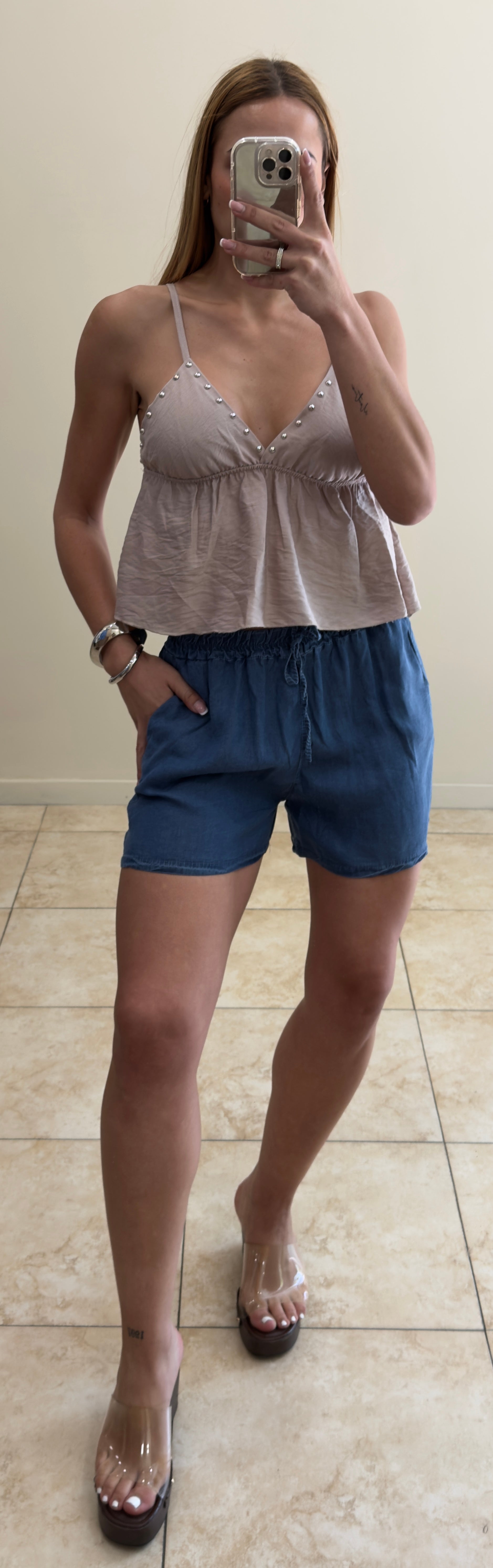Short denim fluido
