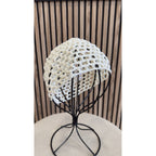 Gorro crochet crema