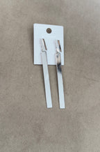 Pendientes largos plateados