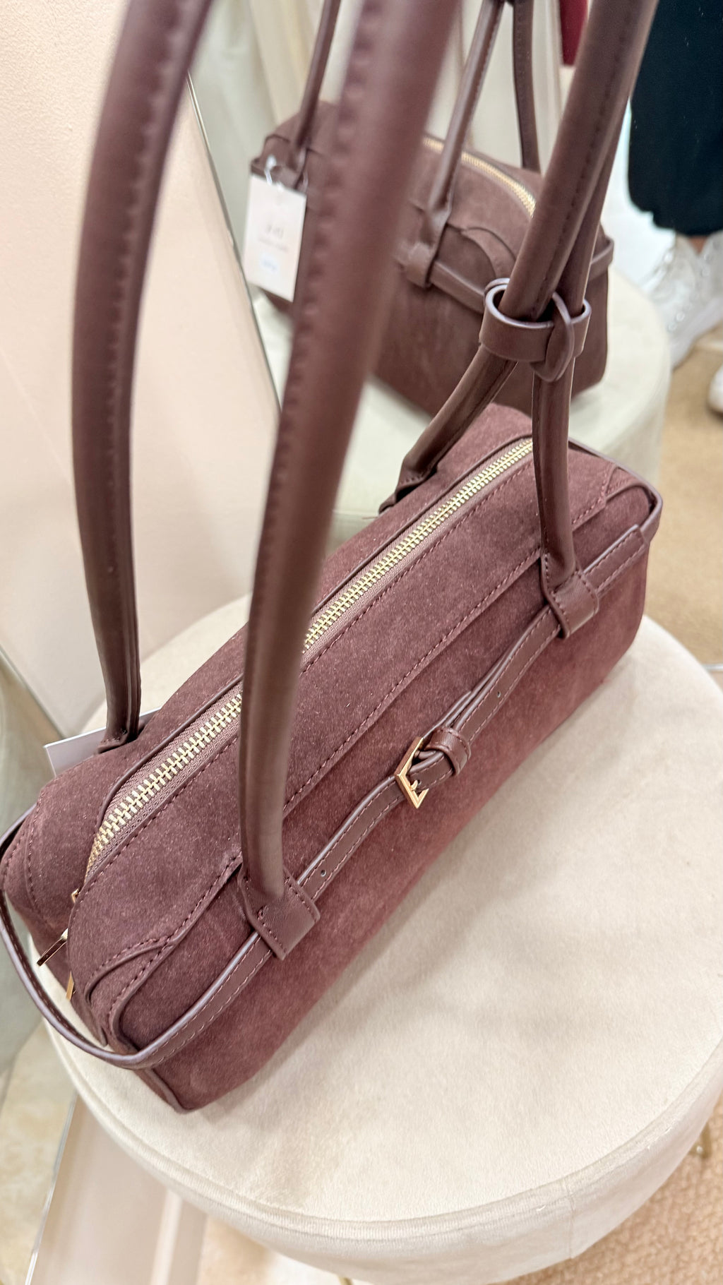 Bolso marrón chocolate ante