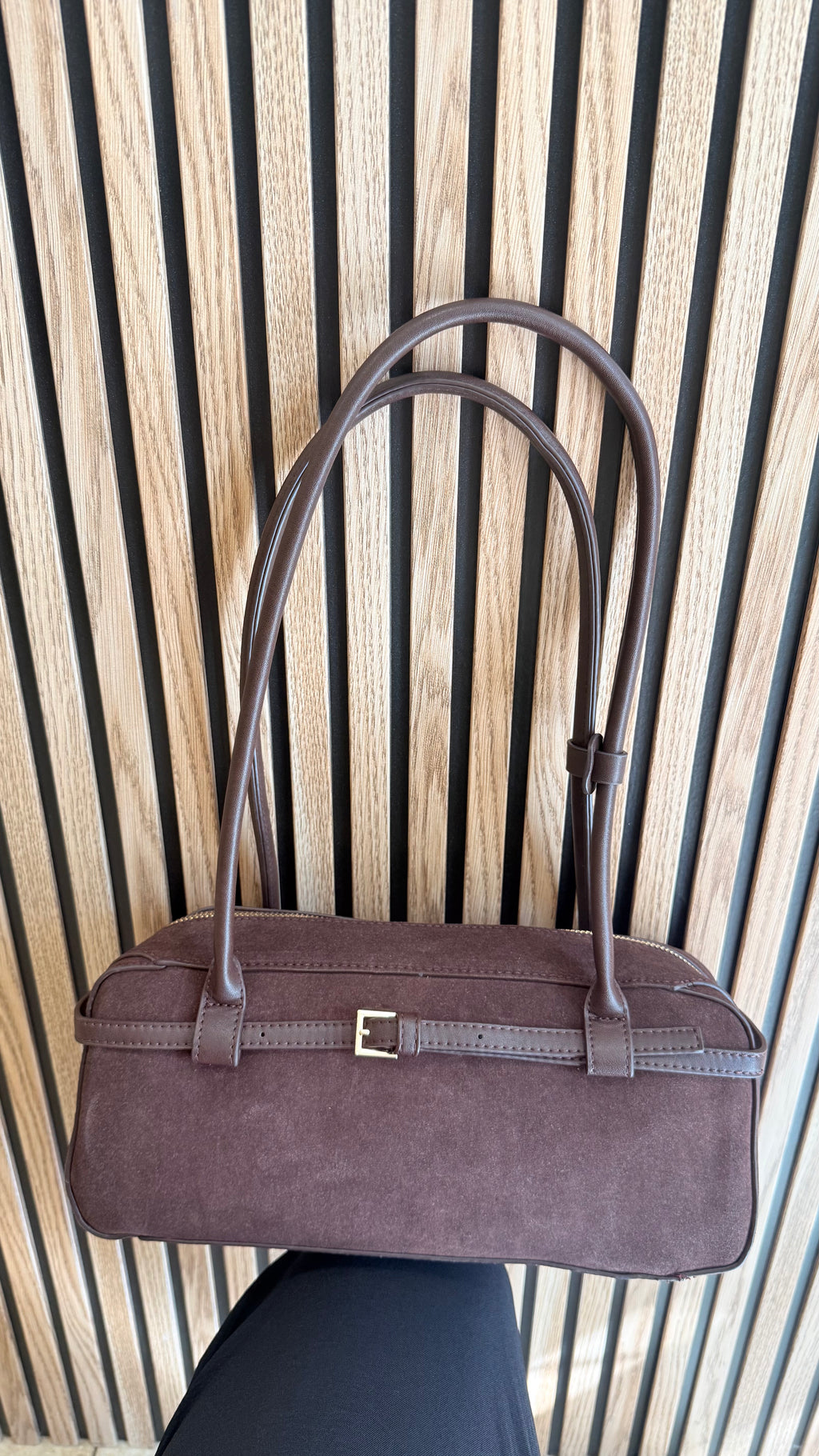 Bolso marrón chocolate ante