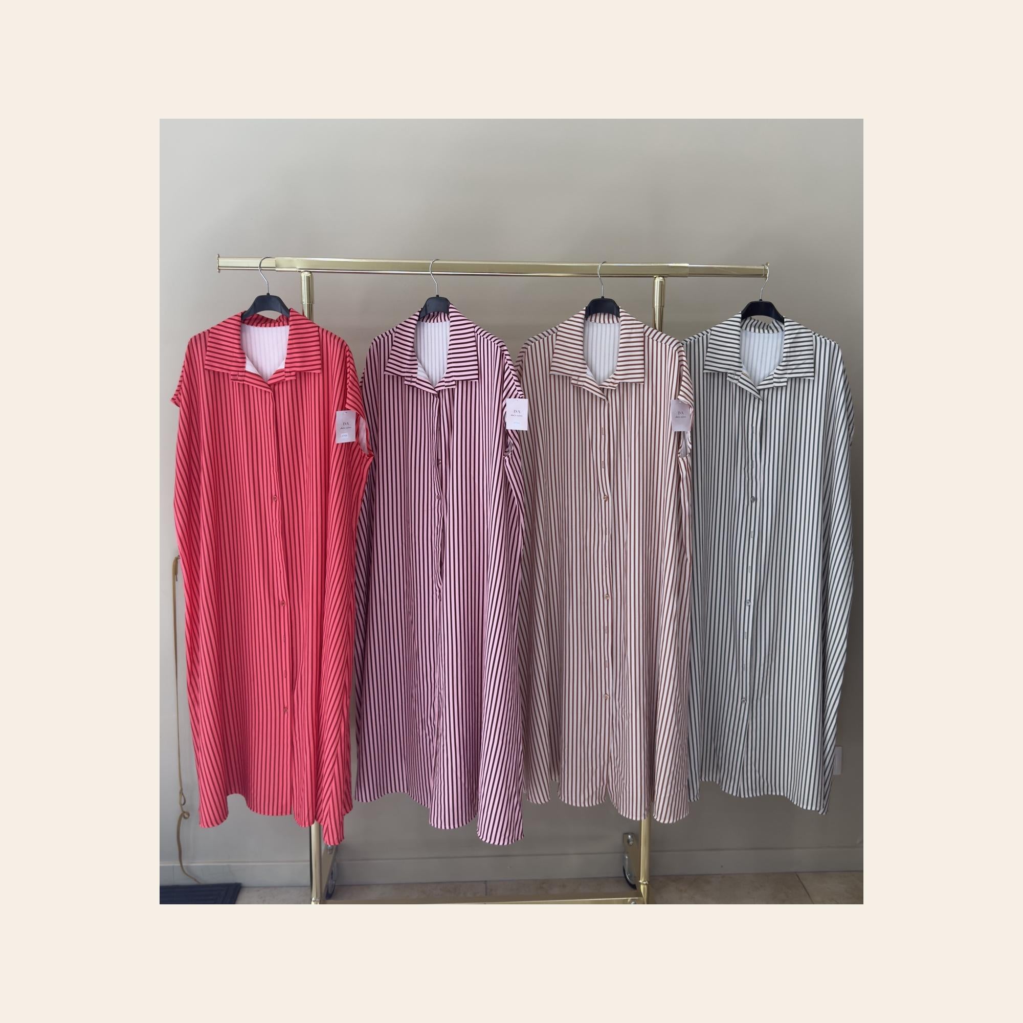 Vestido camisero rayas