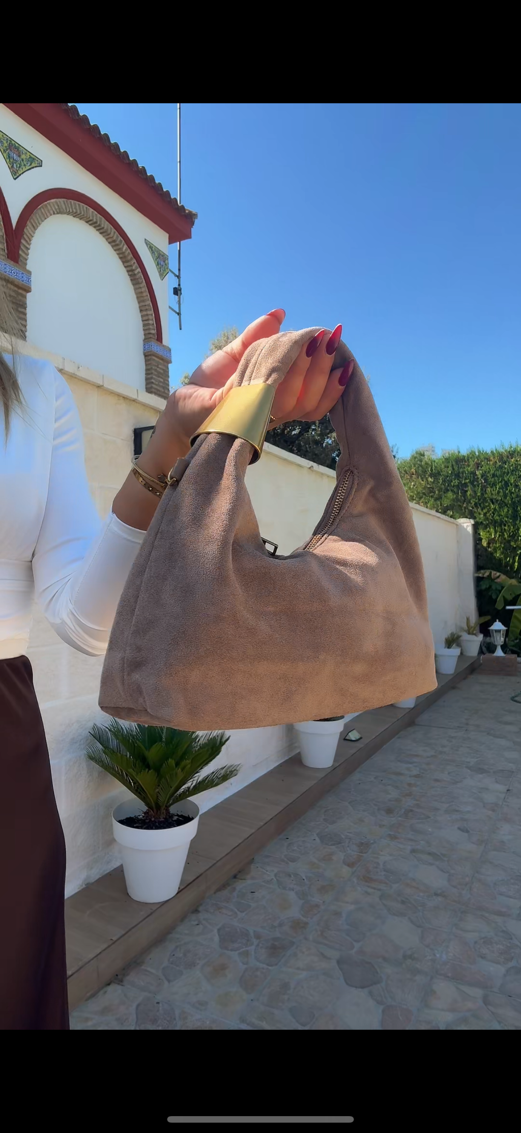 Bolso ante taupe