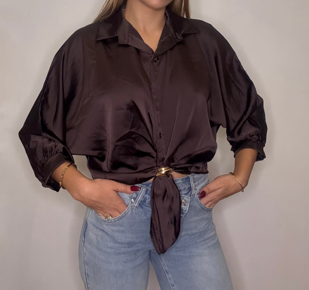 Camisa satén oversize