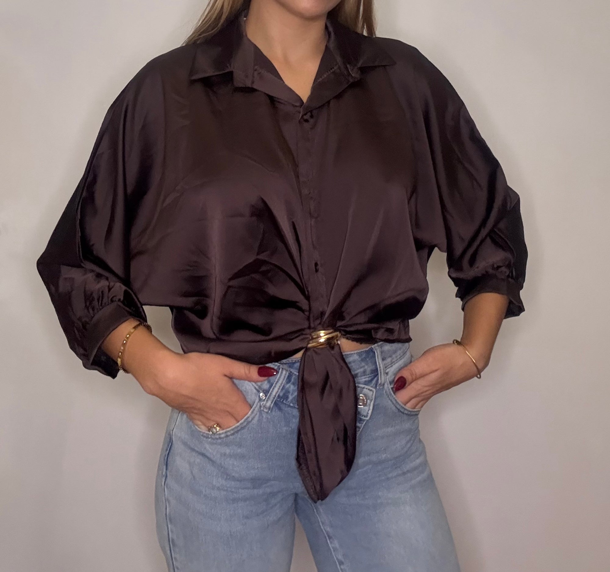 Camisa satén oversize