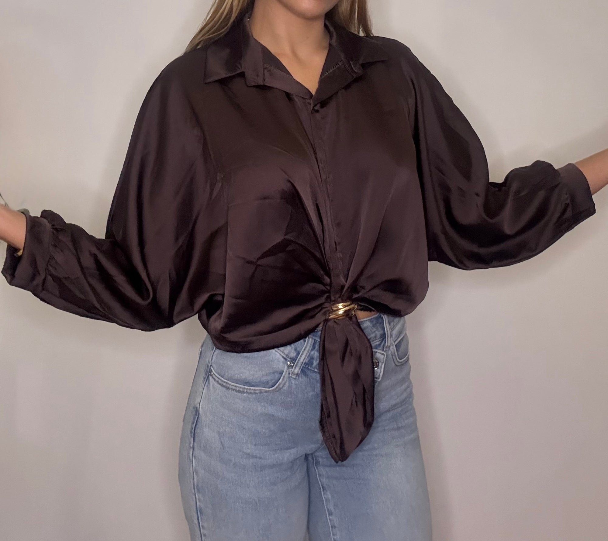 Camisa satén oversize